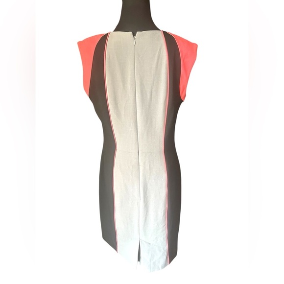 Tahari Black, White and Coral Color Block Cap Sleeve Dress Size 8 - Picture 8 of 9